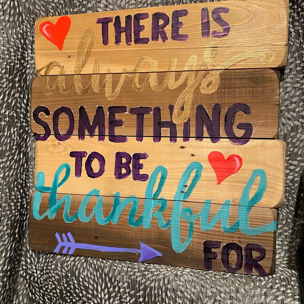 Thankful wood sign